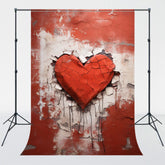 Red Crack Love Wall Photography Backdrop - Layoris
